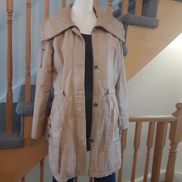 DANIER leather Camel Colour Coat- Women's Size Small - Picture 5 of 13